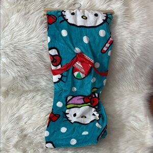Hello Kitty Teal and Red Polka Dot Throw